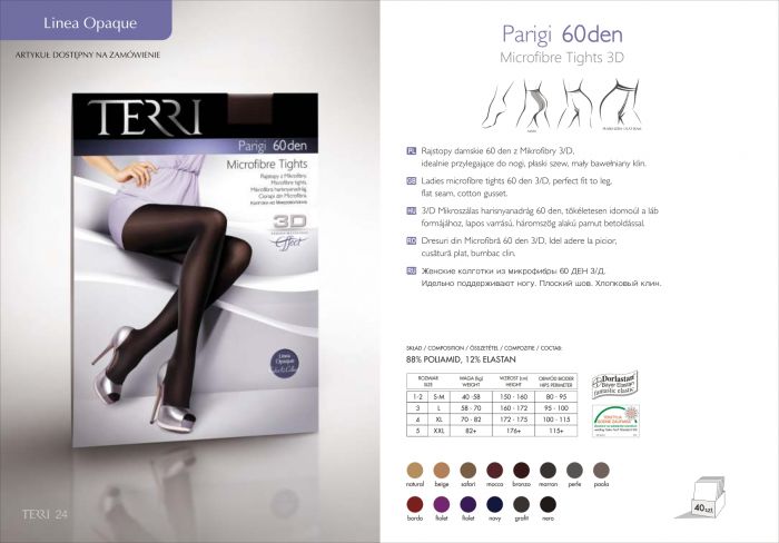 Terri Lineaopaque Parigi60 Den   Catalog | Pantyhose Library
